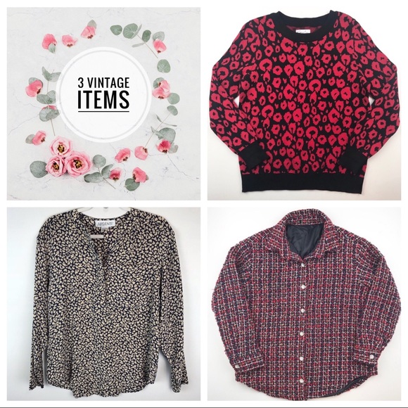 Vintage Tops - 3 Piece Vintage Top Not So Mystery Box Medium